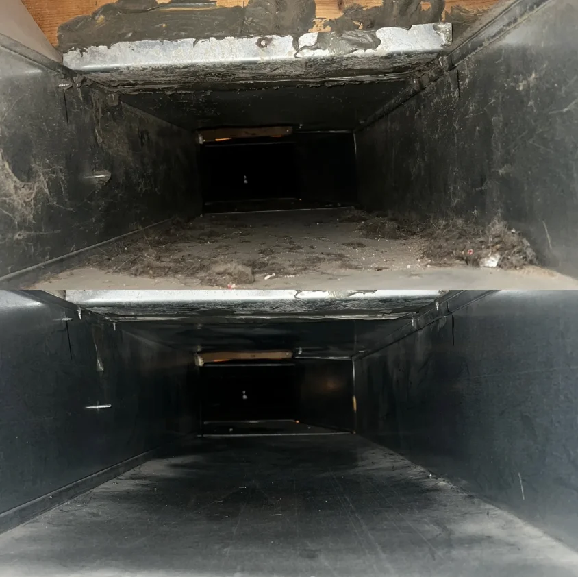 Air duct cleaning before and after in San Antonio